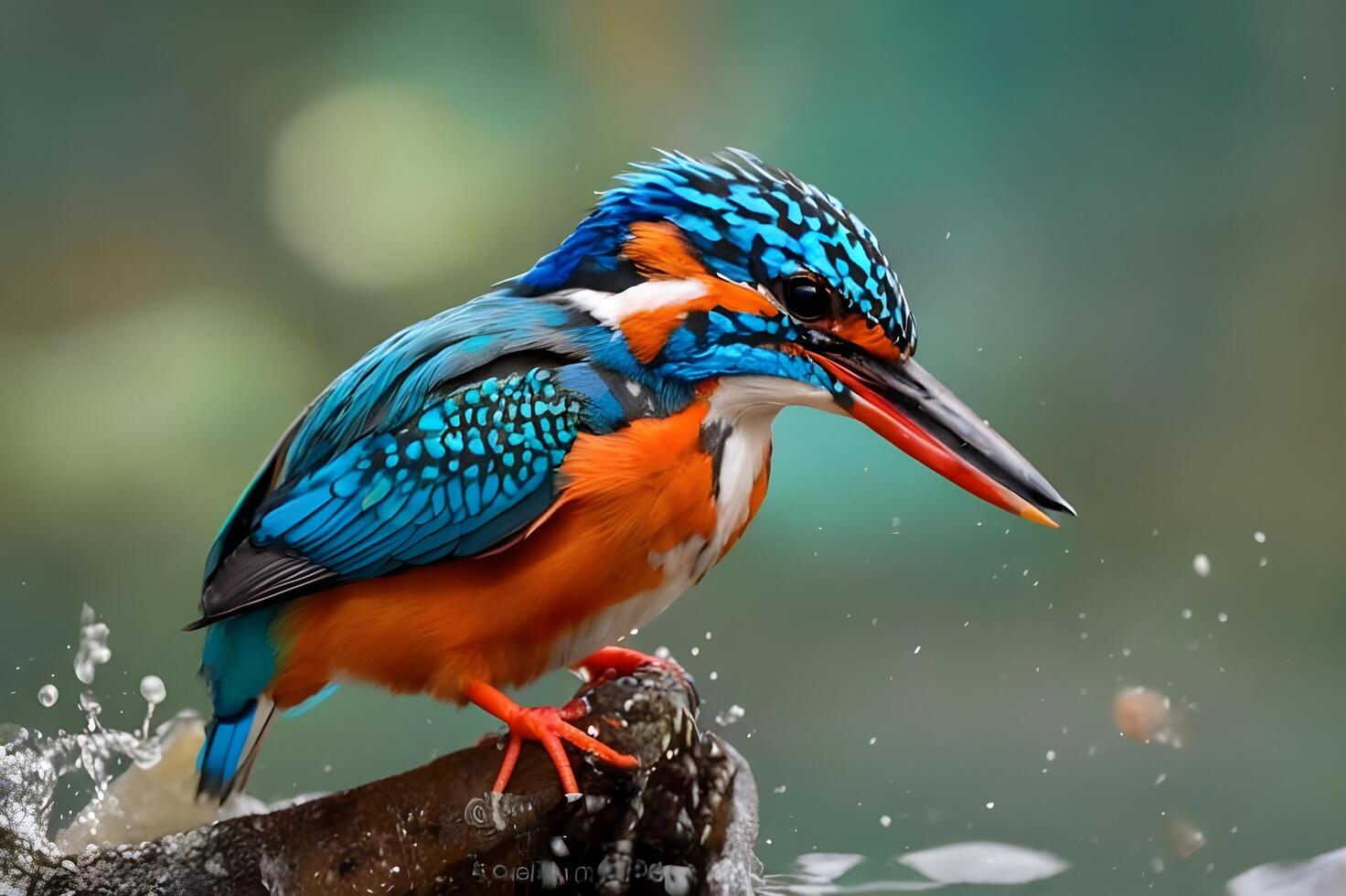 kingfisher fishing from branch photo