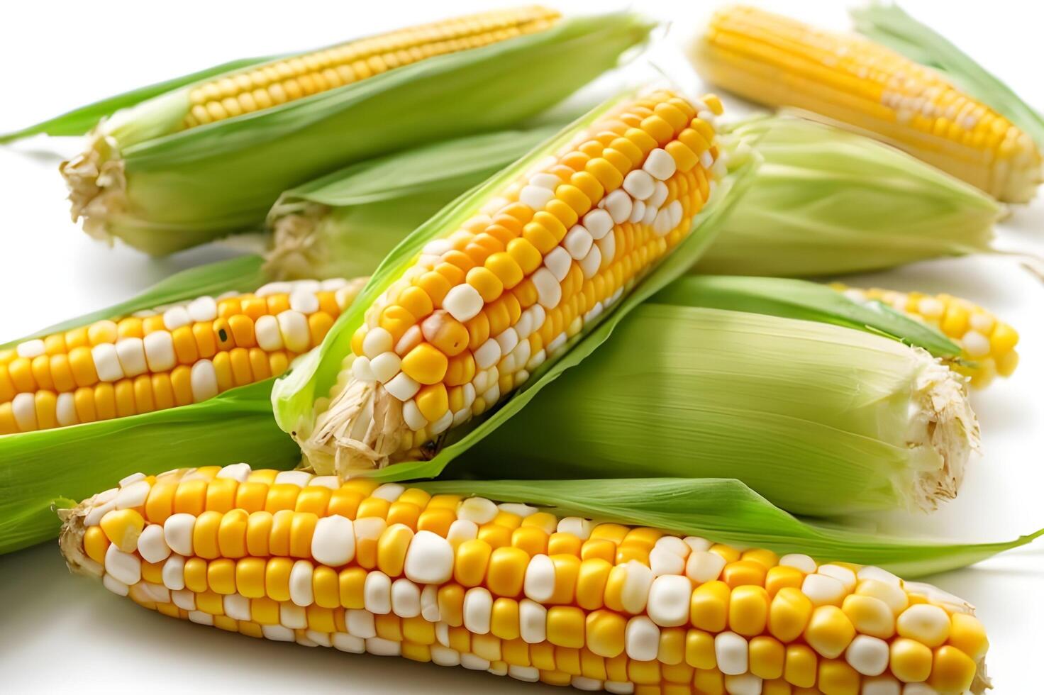 Corn collection isolated on white free images photo