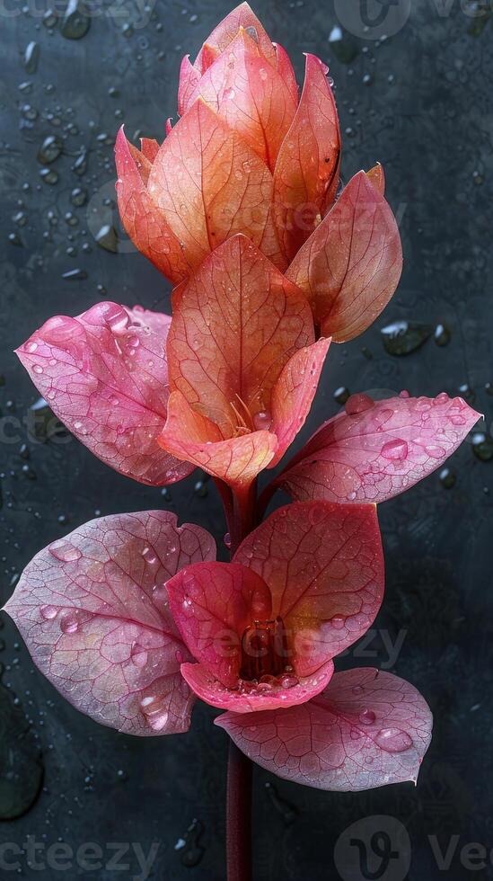 Dew-Kissed Elegance. A Blossoming Flowers Morning Glow photo