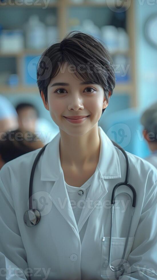 Committed to Care. A Professional in a Busy Medical Environment photo