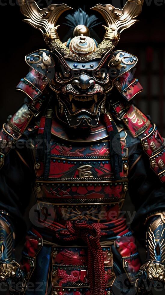 Majestic Samurai Armor Displayed in Intricate Detail photo