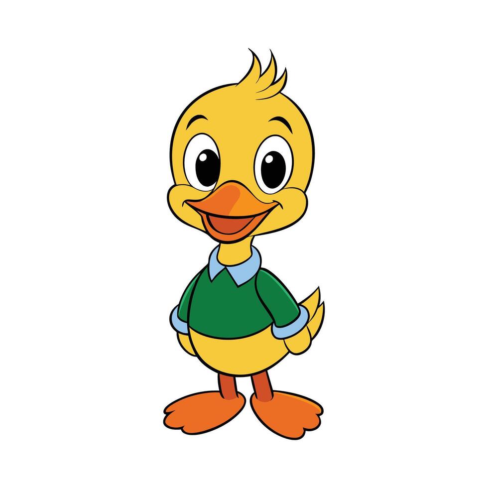Cute duck cartoon illustration vector