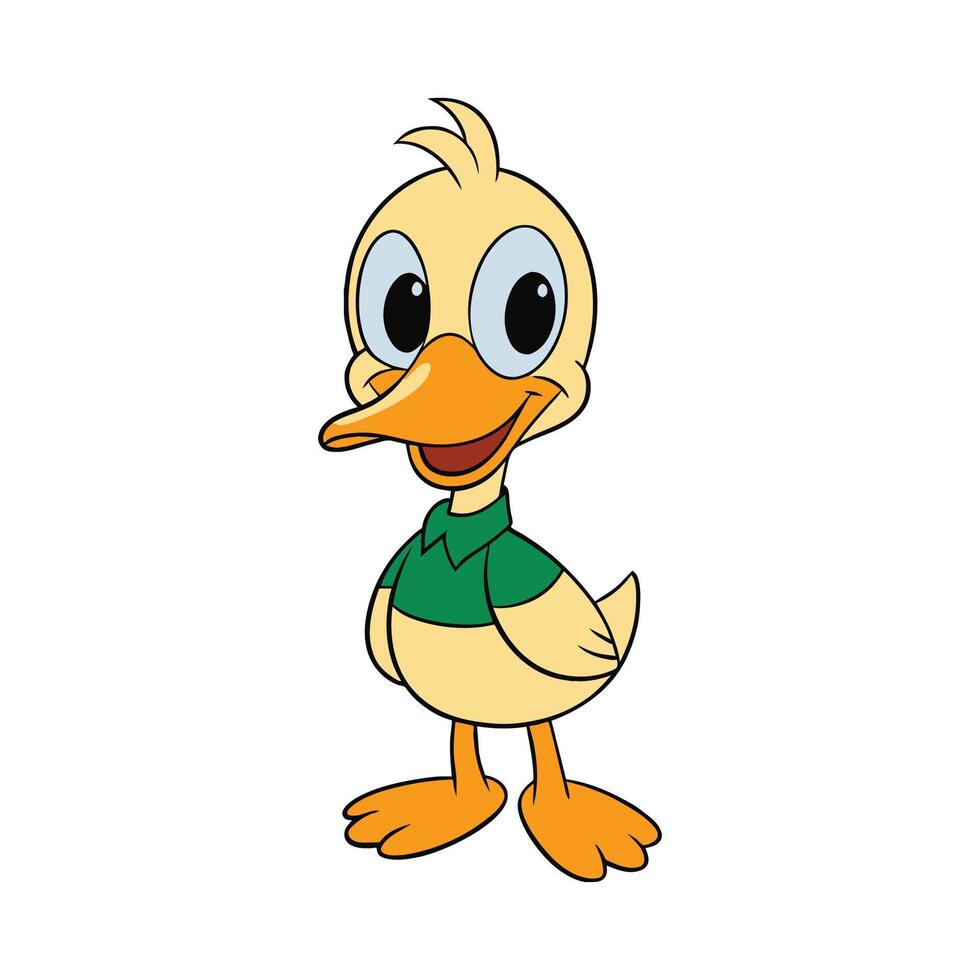 Cute duck cartoon illustration vector