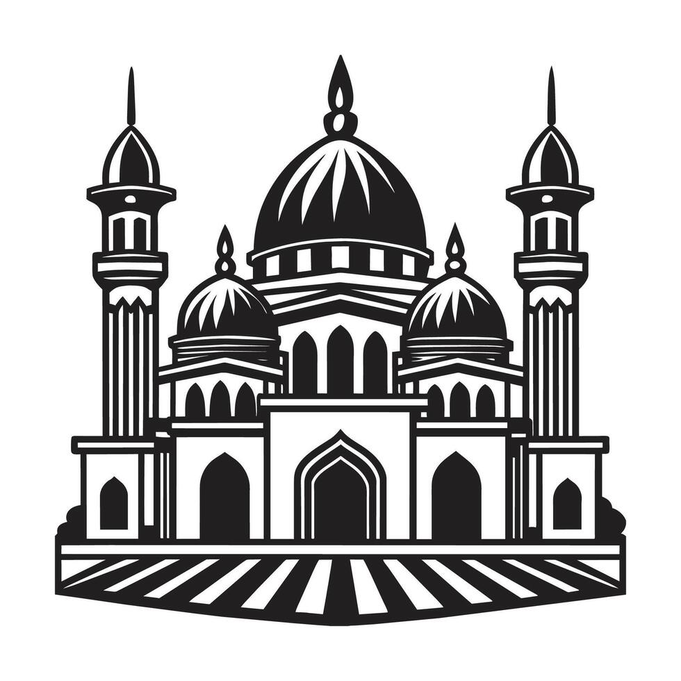 Islamic Mosque Design illustration, Masjid Black color icon 45705037