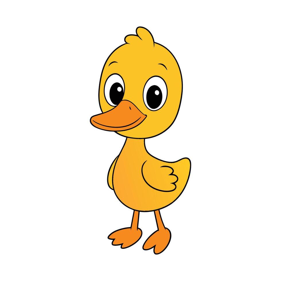 Cute duck cartoon illustration vector