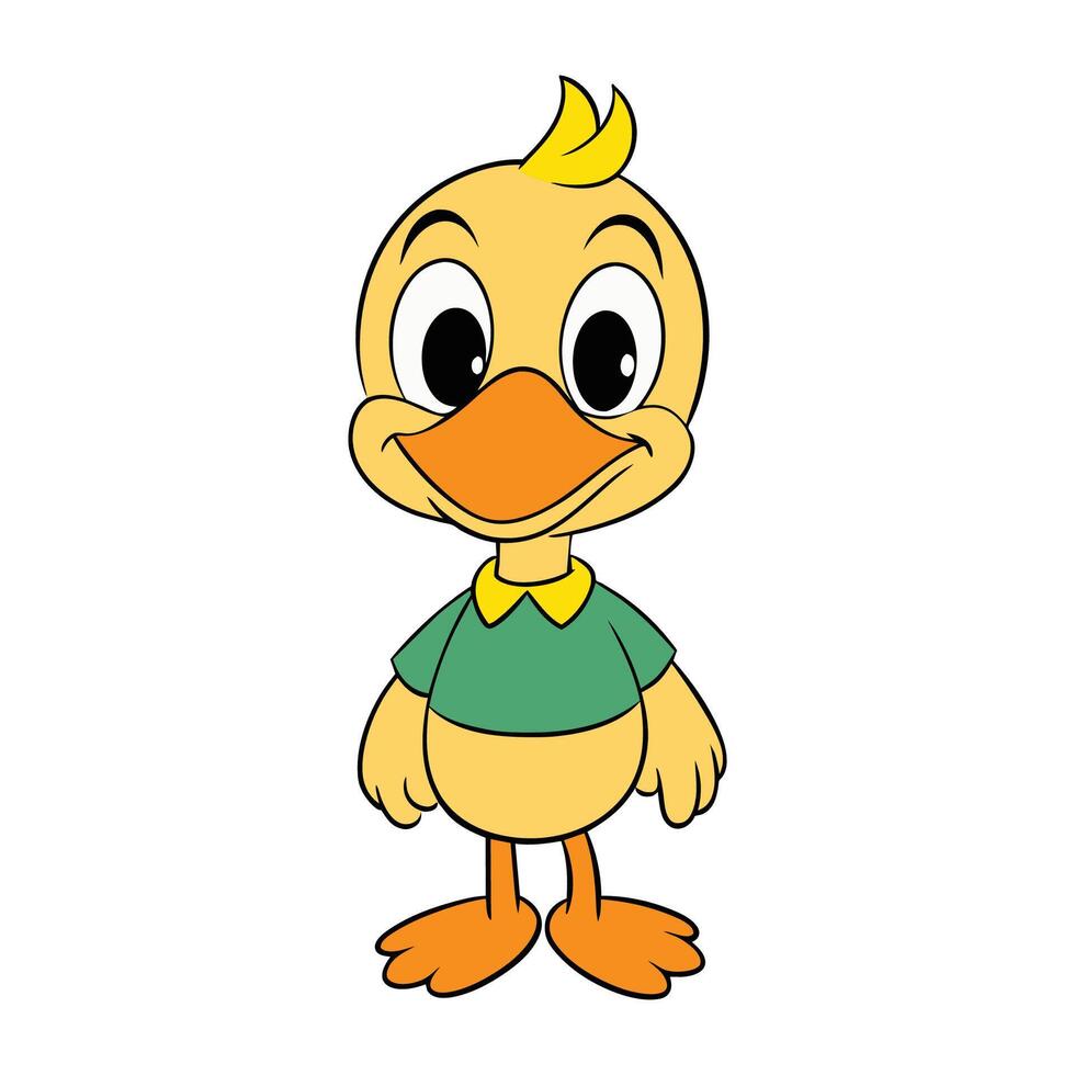 Cute duck cartoon illustration vector