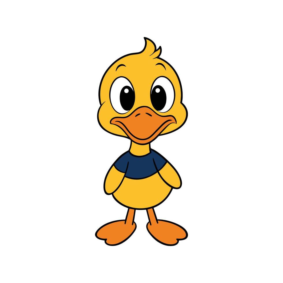 Cute duck cartoon illustration vector