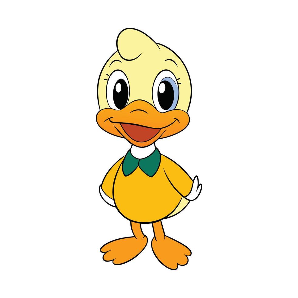 Cute duck cartoon illustration vector