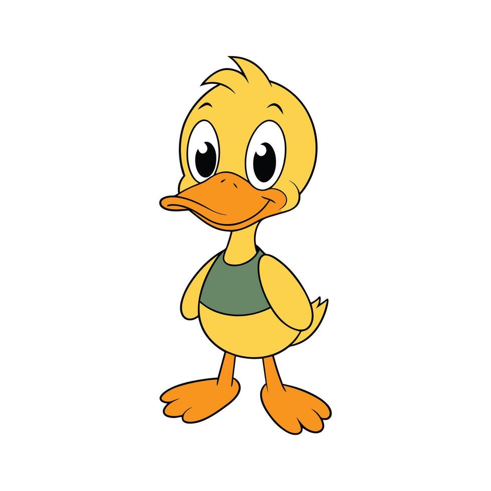 Cute duck cartoon illustration vector