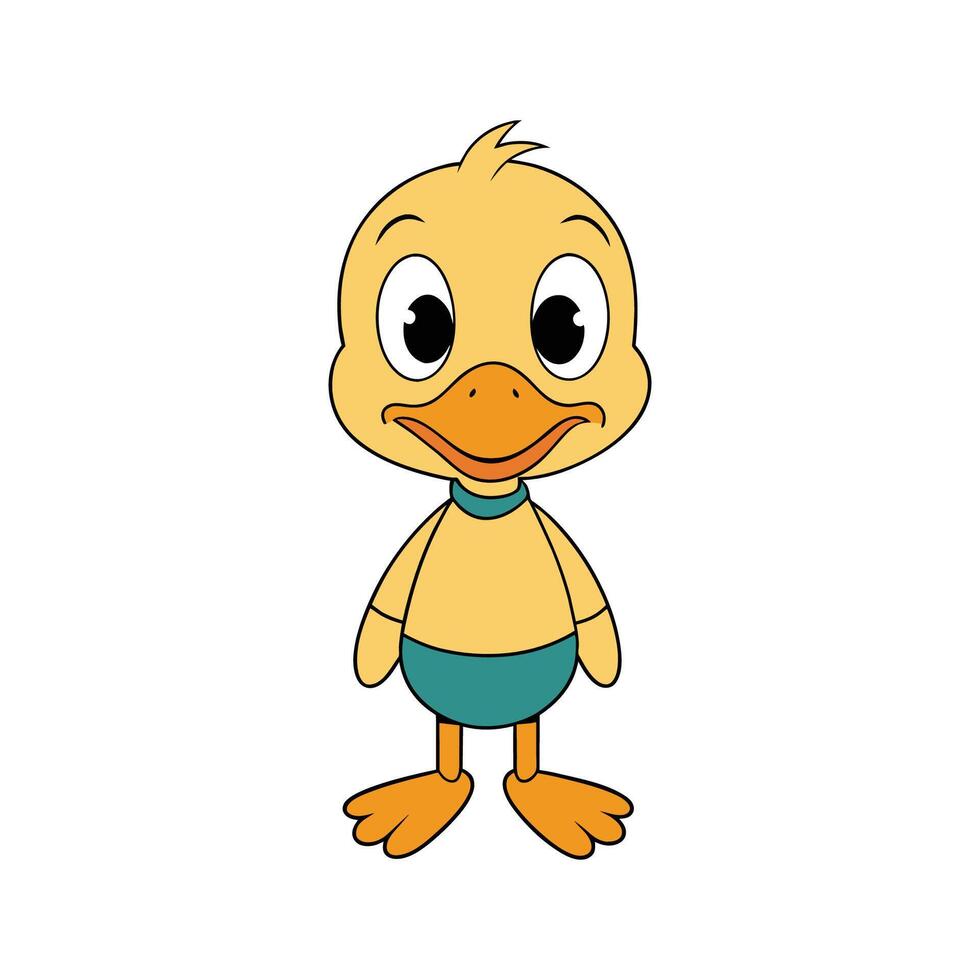 Cute duck cartoon illustration vector
