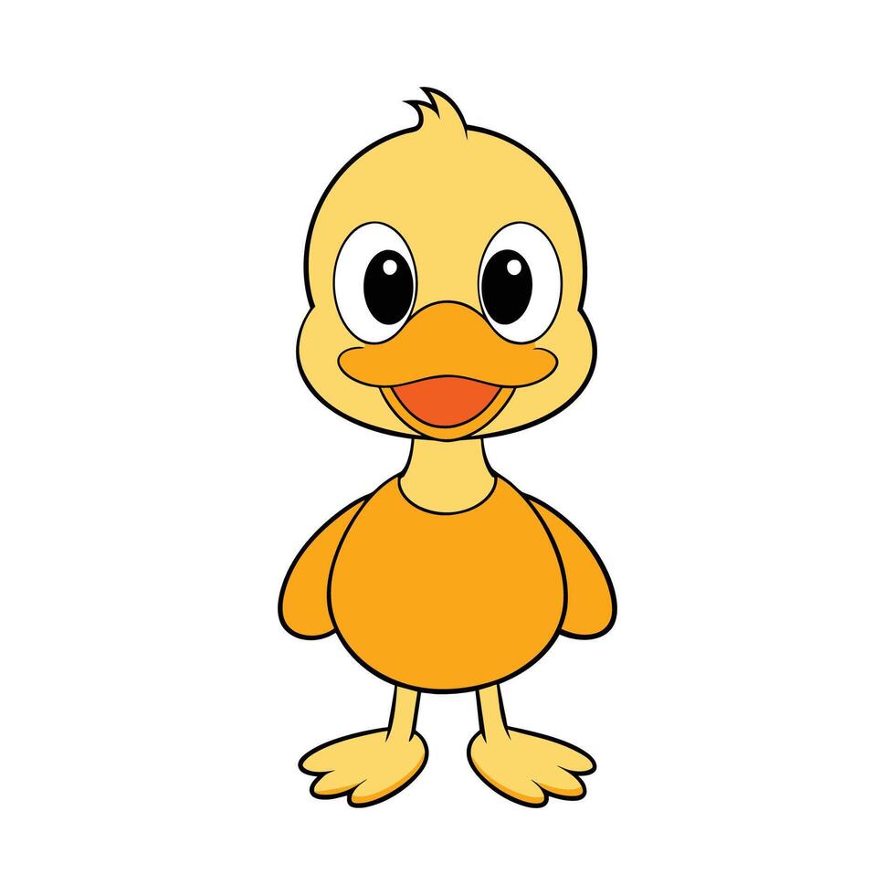 Cute duck cartoon illustration vector