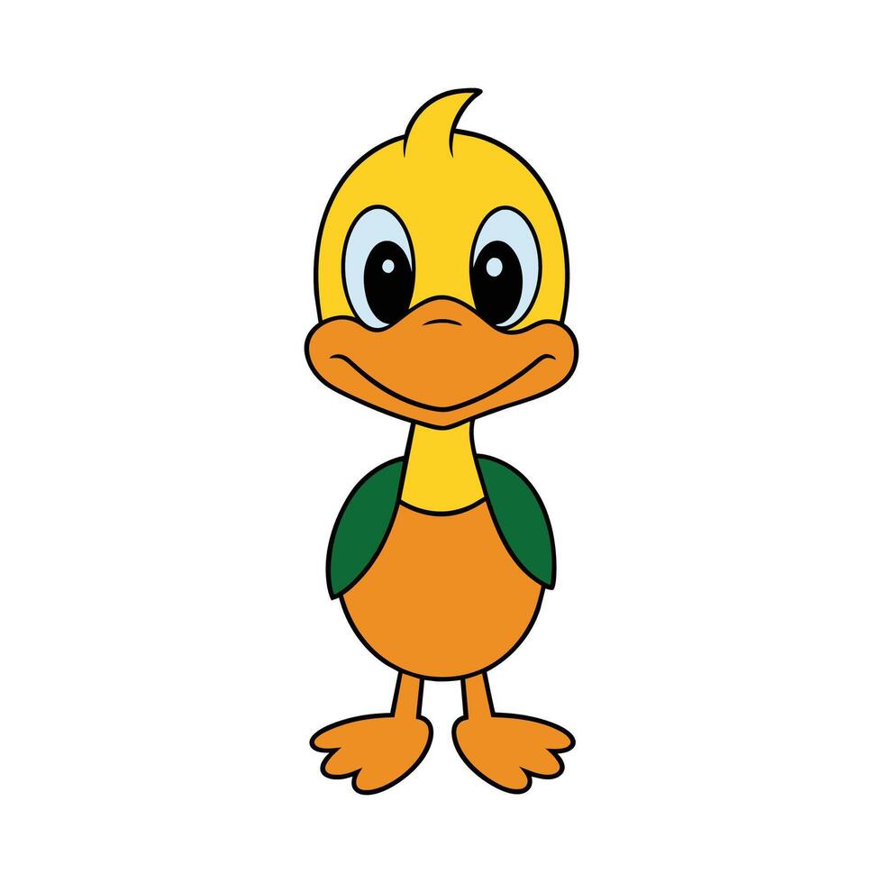 Cute duck cartoon illustration vector