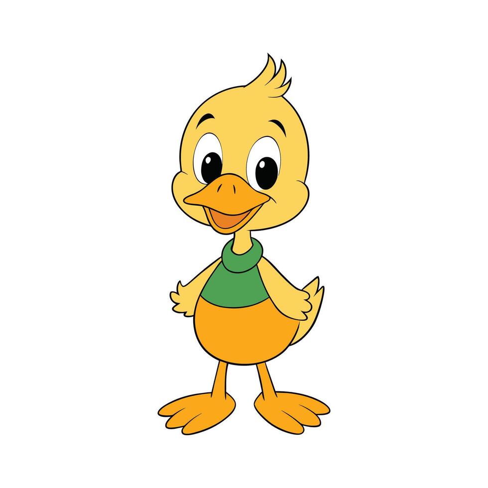 Cute duck cartoon illustration vector