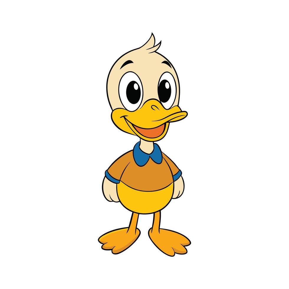 Cute duck cartoon illustration vector