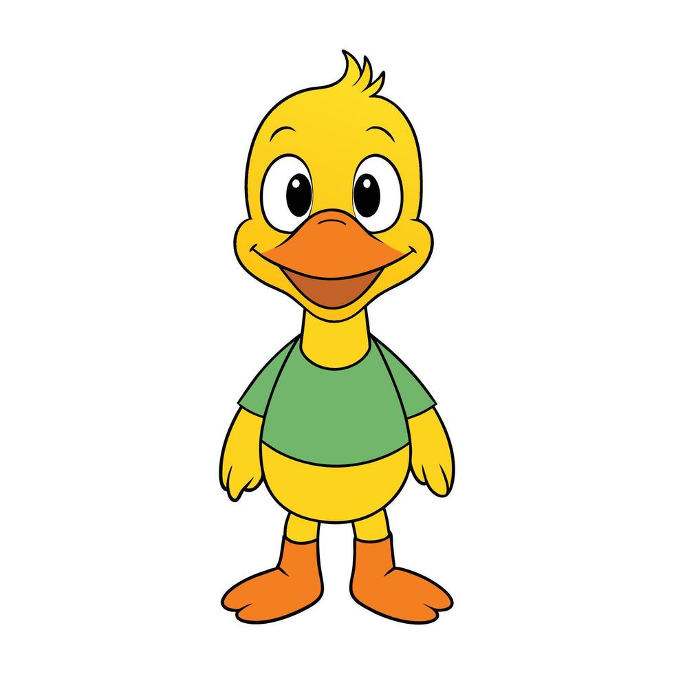 Cute duck cartoon illustration vector
