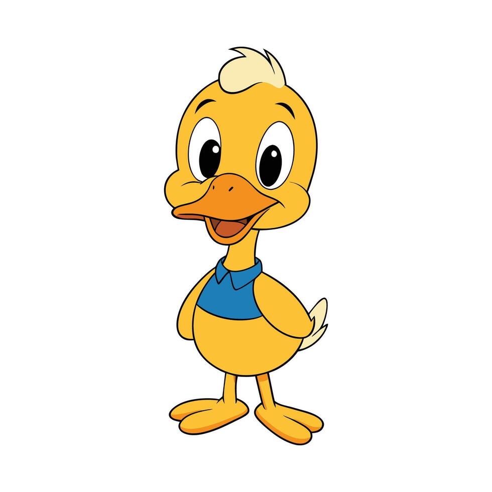 Cute duck cartoon illustration vector