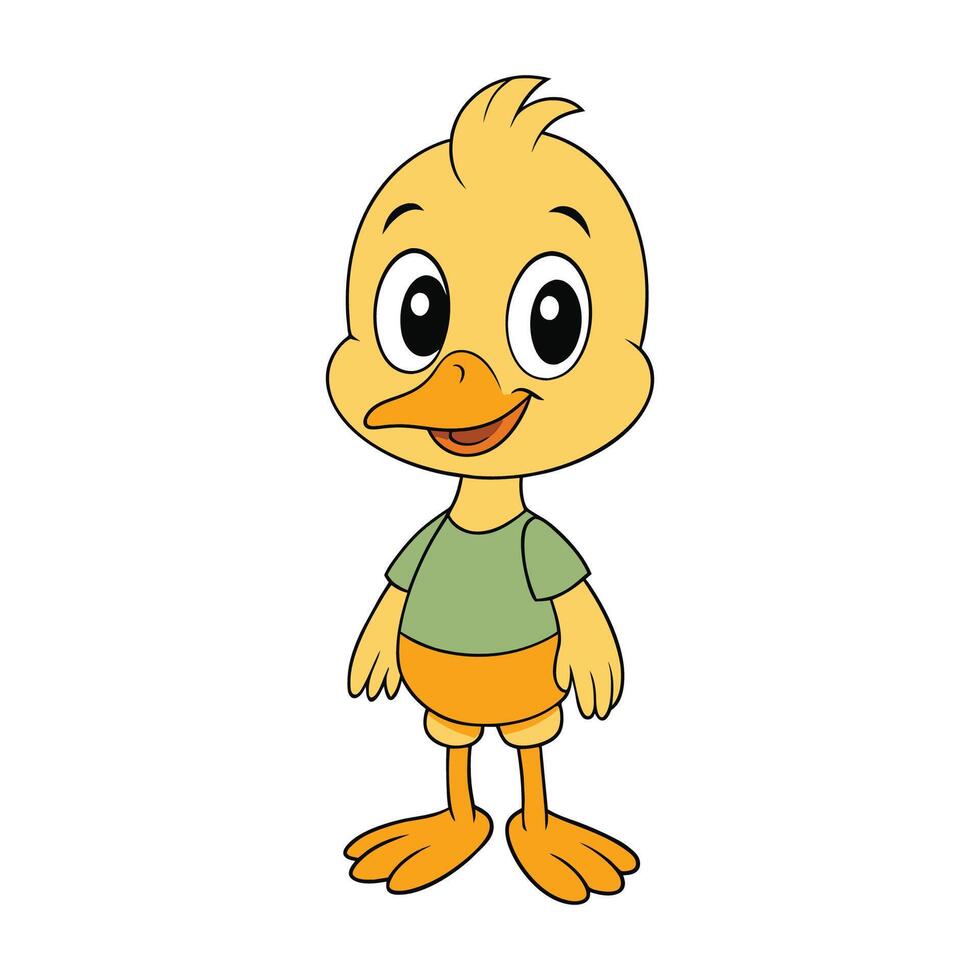 Cute duck cartoon illustration vector
