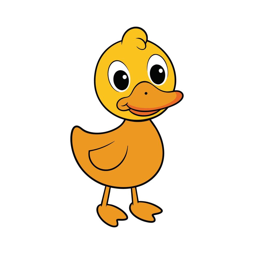 Cute duck cartoon illustration vector