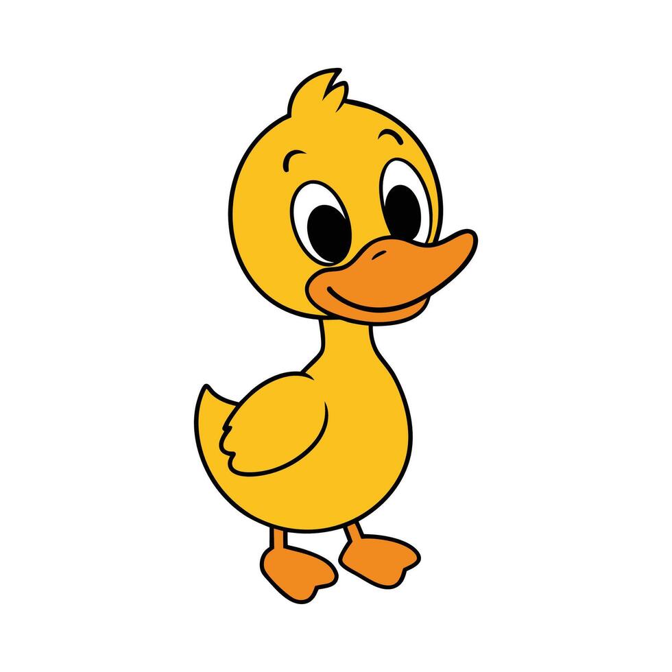 Cute duck cartoon illustration vector
