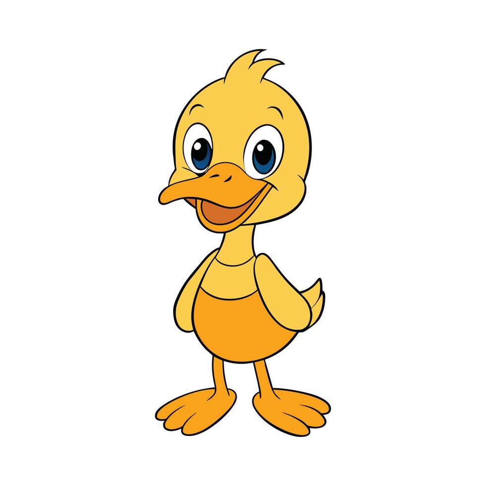 Cute duck cartoon illustration vector