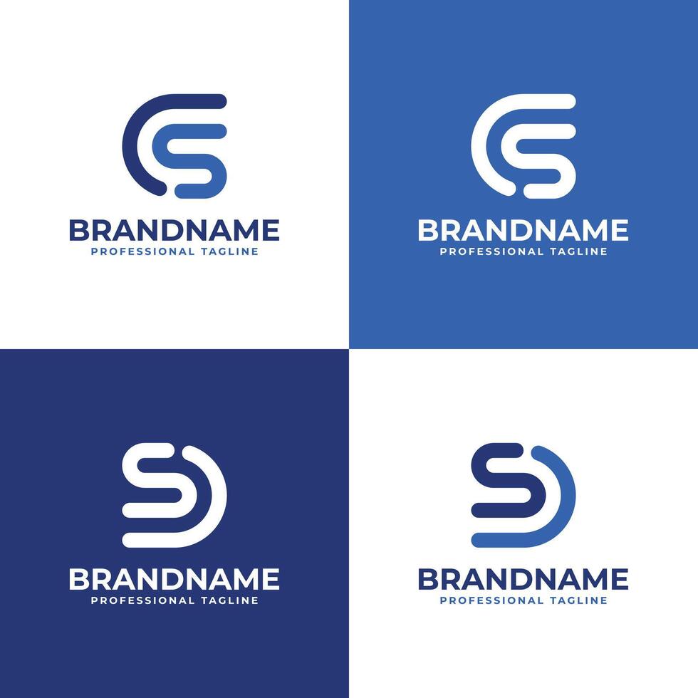 Letters CS or DS Monogram Logo, suitable for any business with CS, SC, DS, or SD initials vector