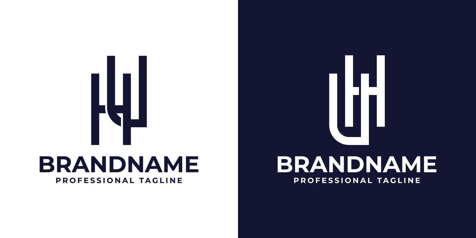 Letters HU and UH Monogram Logo, suitable for any business with UH or HU initials vector