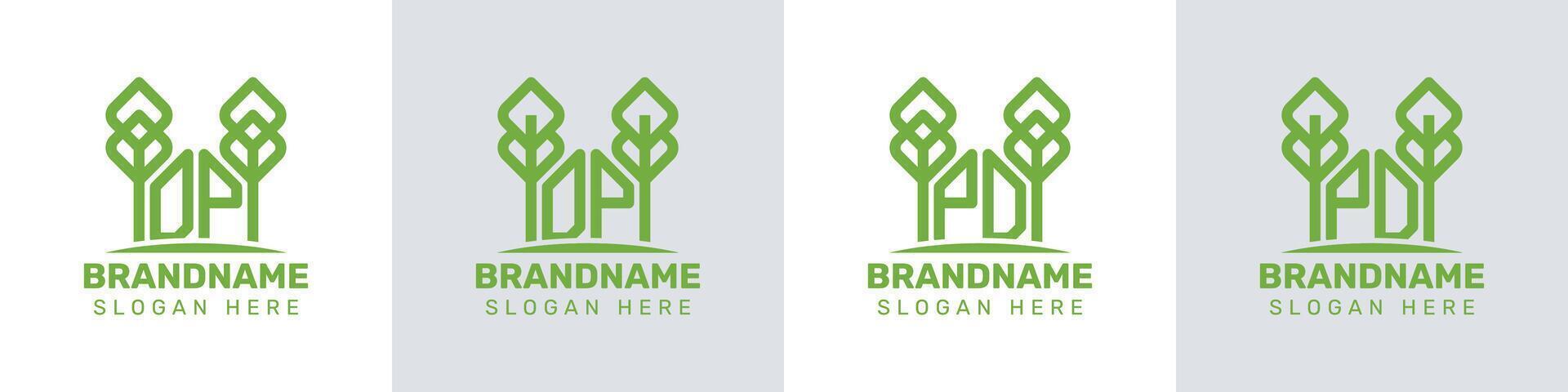 Letters DP and PD Greenhouse Logo, for business related to plant with PD or DP initials vector