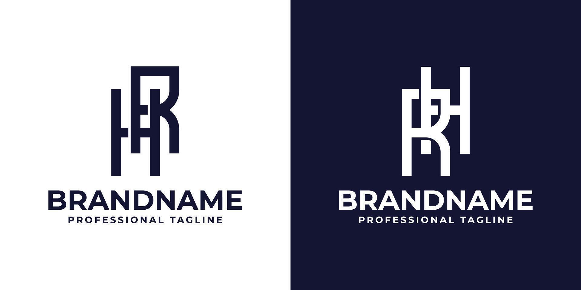 Letters HR and RH Monogram Logo, suitable for any business with RH or HR initials vector
