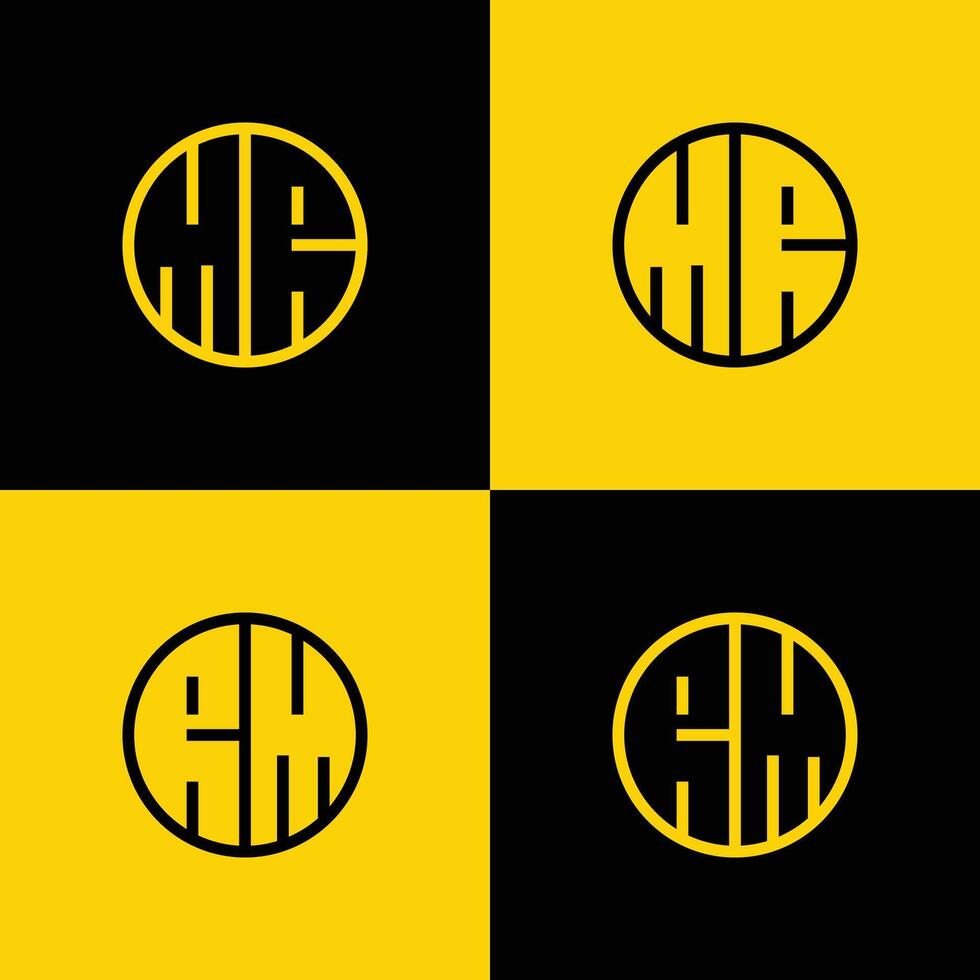 Simple MR and RM Letters Circle Logo Set, suitable for business with MR and RM initials vector
