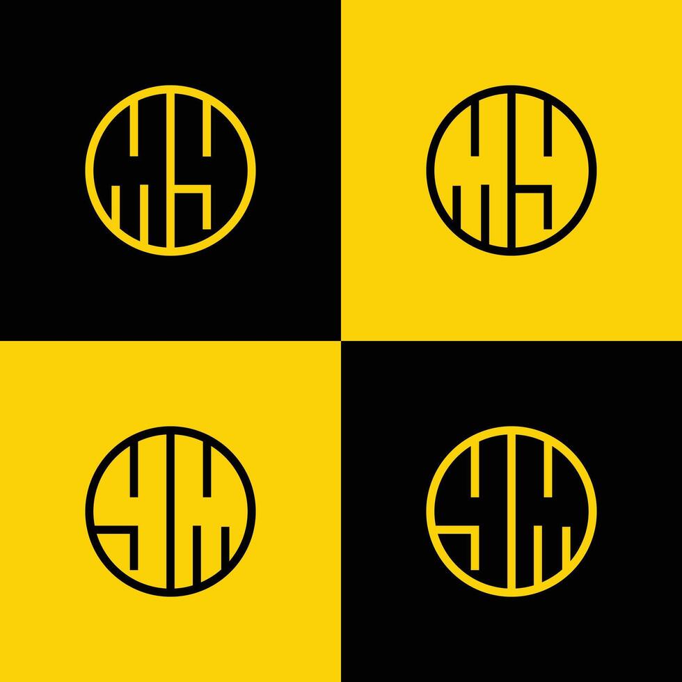 Simple MY and YM Letters Circle Logo Set, suitable for business with MY and YM initials vector