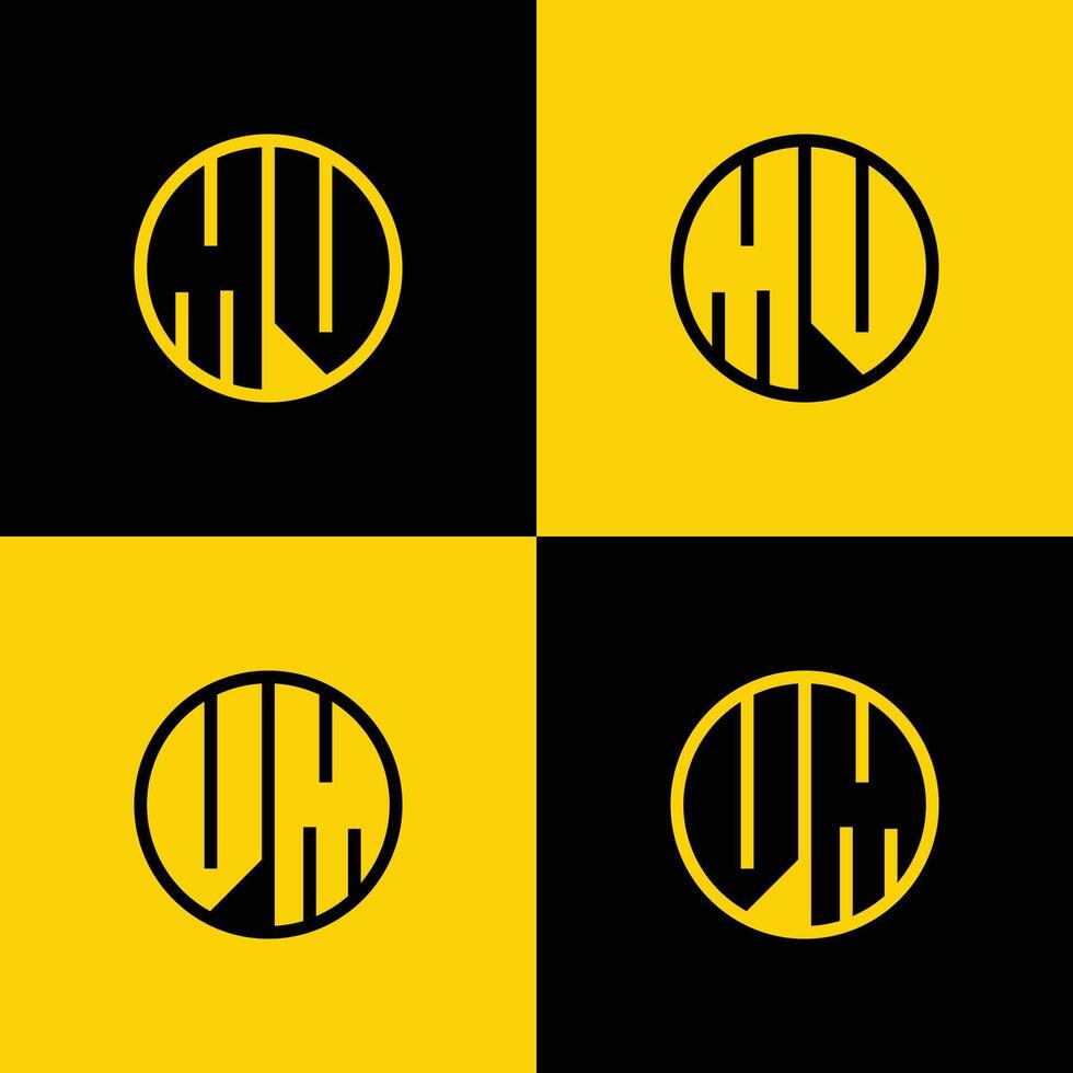 Simple MV and VM Letters Circle Logo Set, suitable for business with MV and VM initials vector