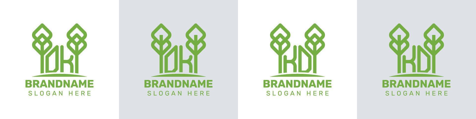 Letters DK and KD Greenhouse Logo, for business related to plant with KD or DK initials vector