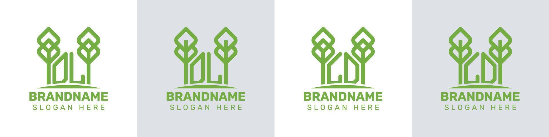 Letters DL and LD Greenhouse Logo, for business related to plant with LD or DL initials vector
