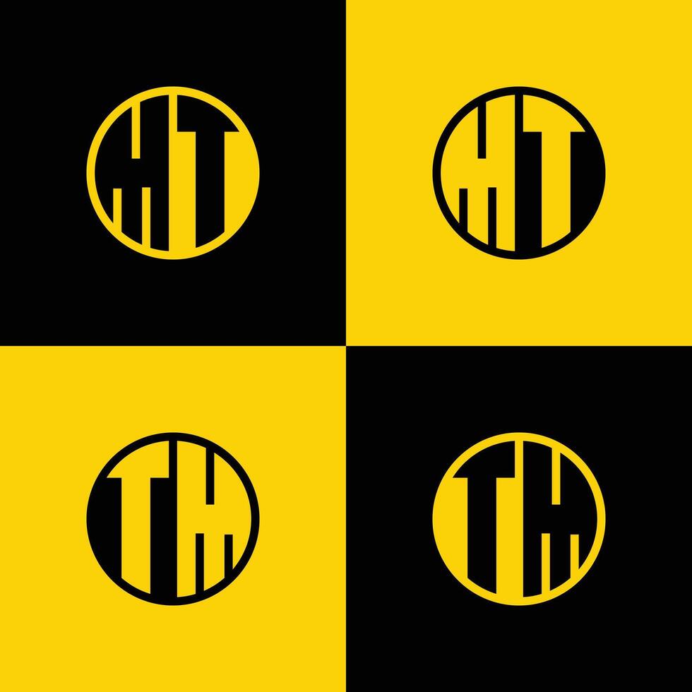 Simple MT and TM Letters Circle Logo Set, suitable for business with MT and TM initials vector