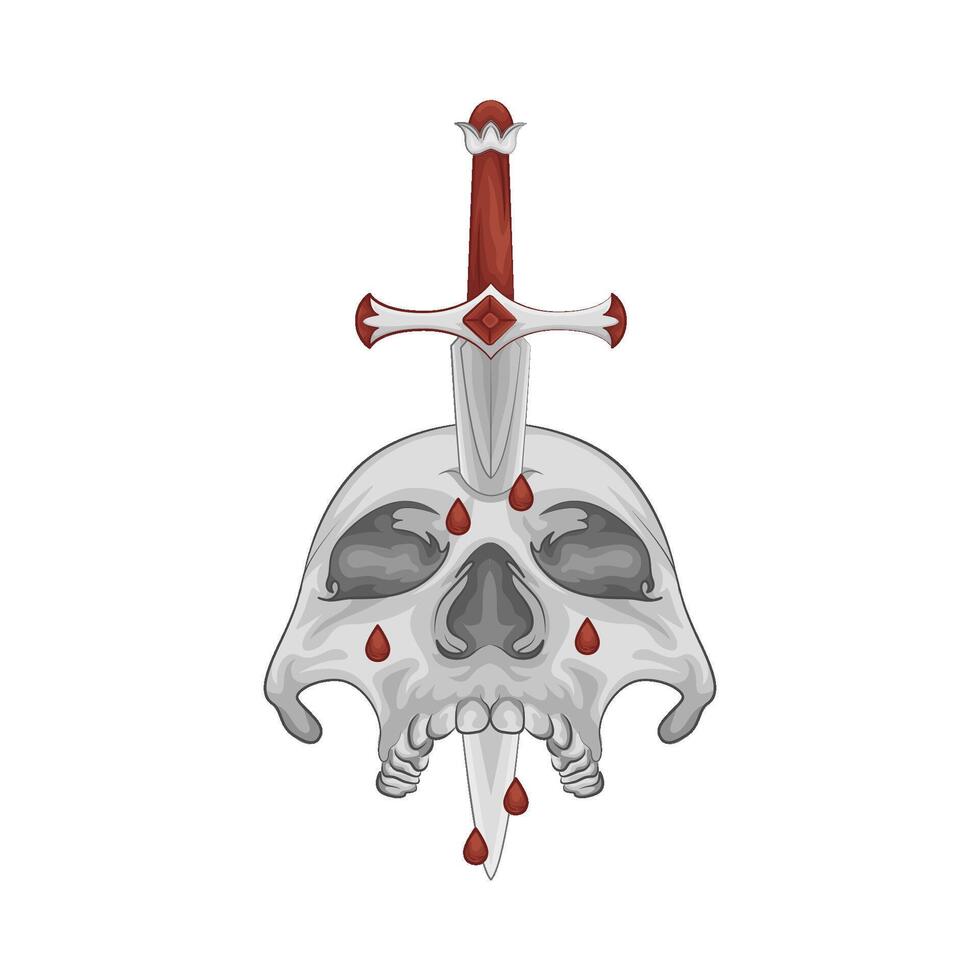Illustration of skull and sword vector