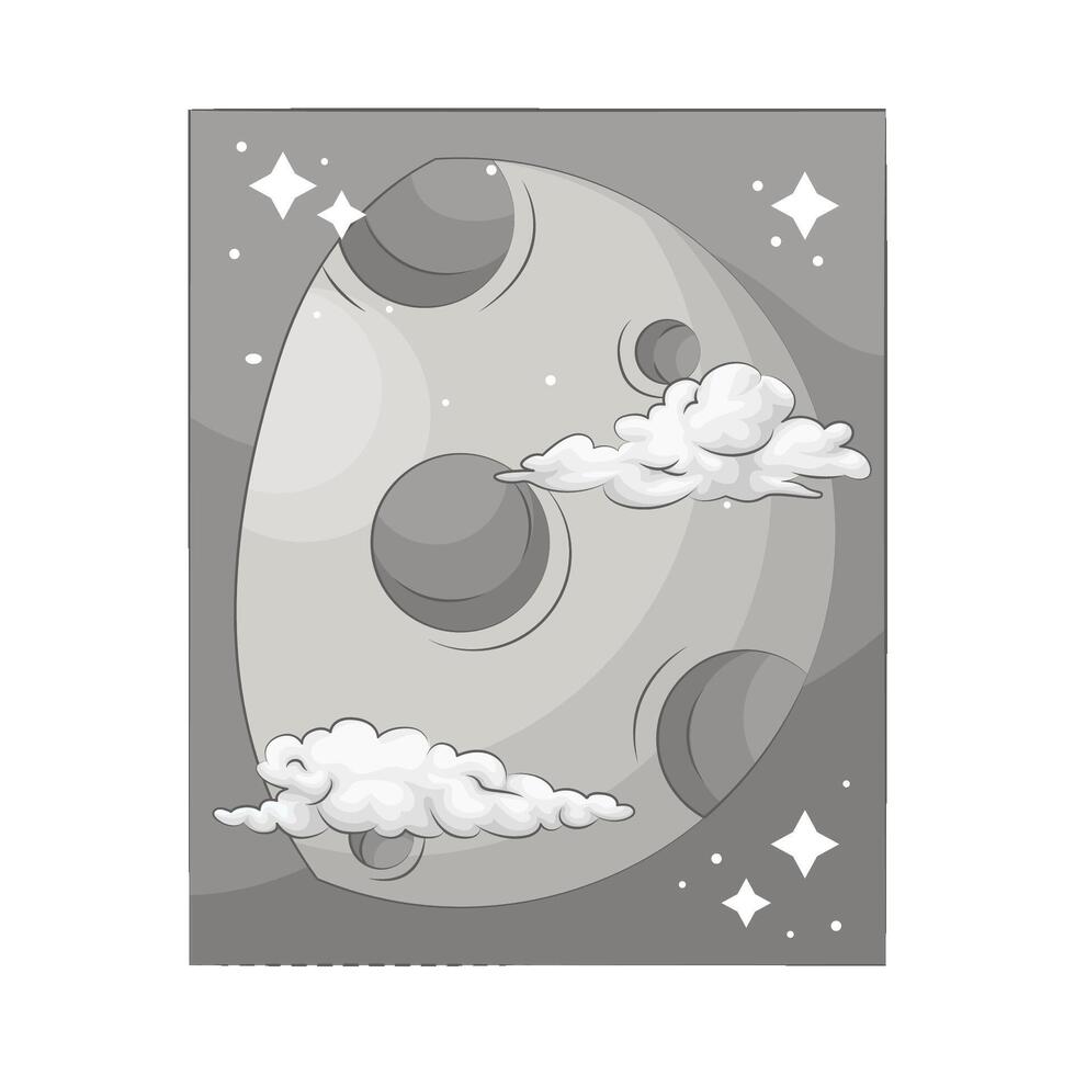illustration of half moon vector