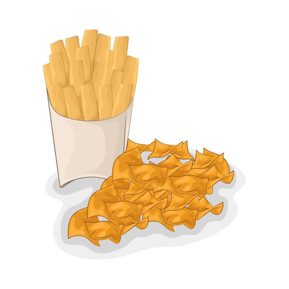 Illustration of tacos and French fries vector