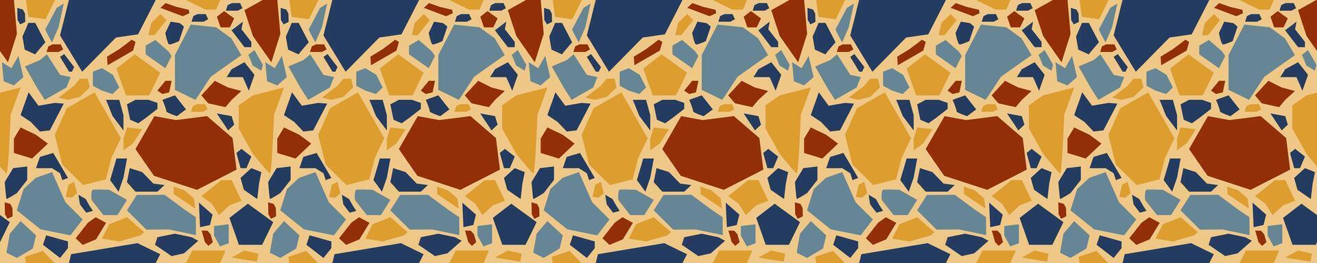 Terrazzo mosaic purple seamless pattern vector