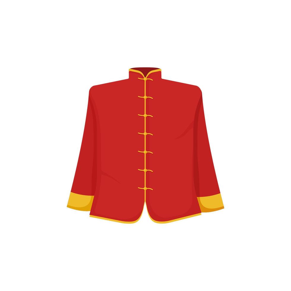 Red and gold chinese national costume vector