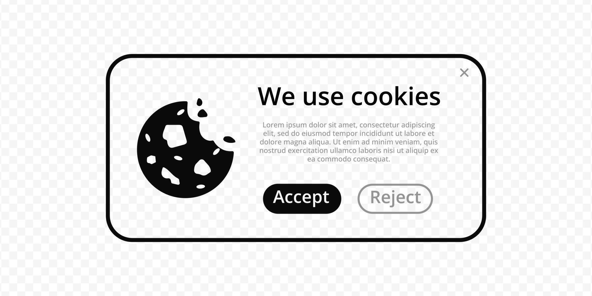 We use cookie landingpage silhouette vector