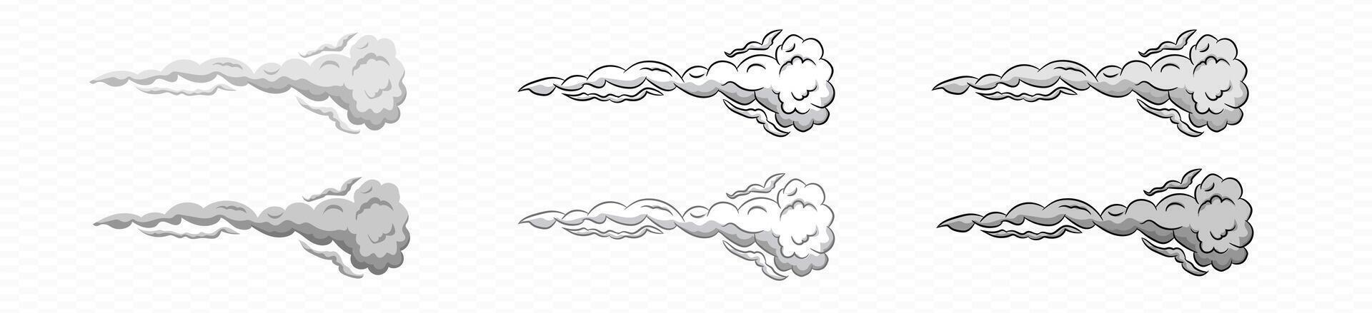 Smoke cartoon wind puff . Comic smoke puff vector