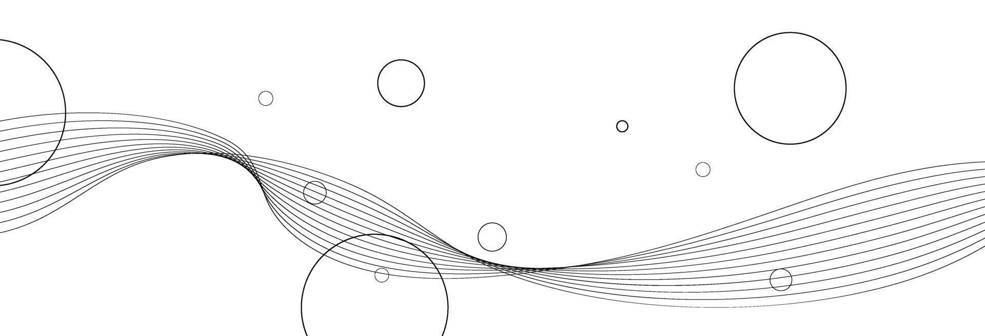 Geometric curve wave and circle background vector