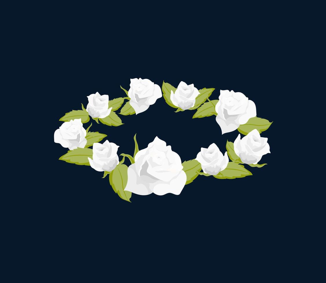 Wedding wreath of flowers template vector