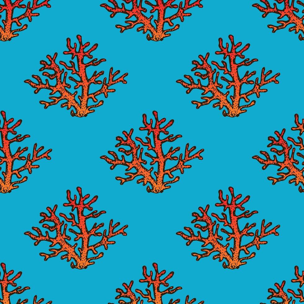 Sea Creatures and Ocean Animals Seamless Pattern. Sea Love Summer Textile and Wrapping Surface Ornament Design Template. Hand Drawn Illustration vector