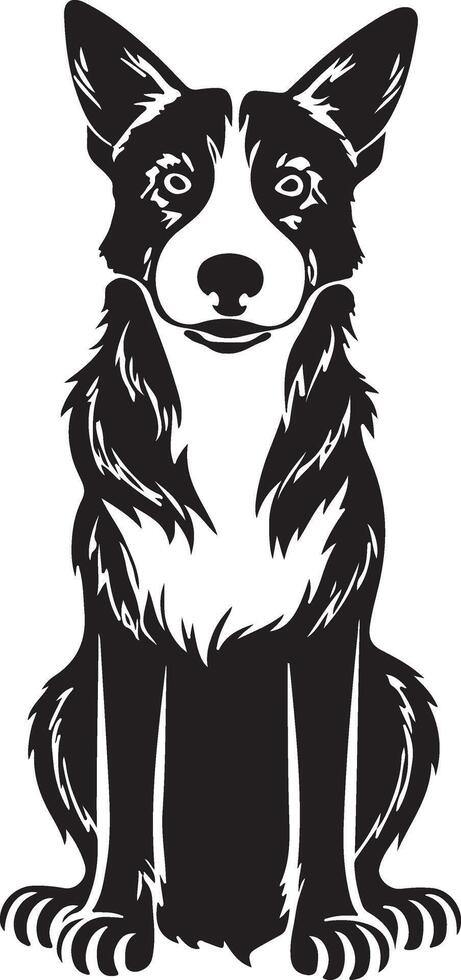 black silhouette of a dog isolated on a white background. vector