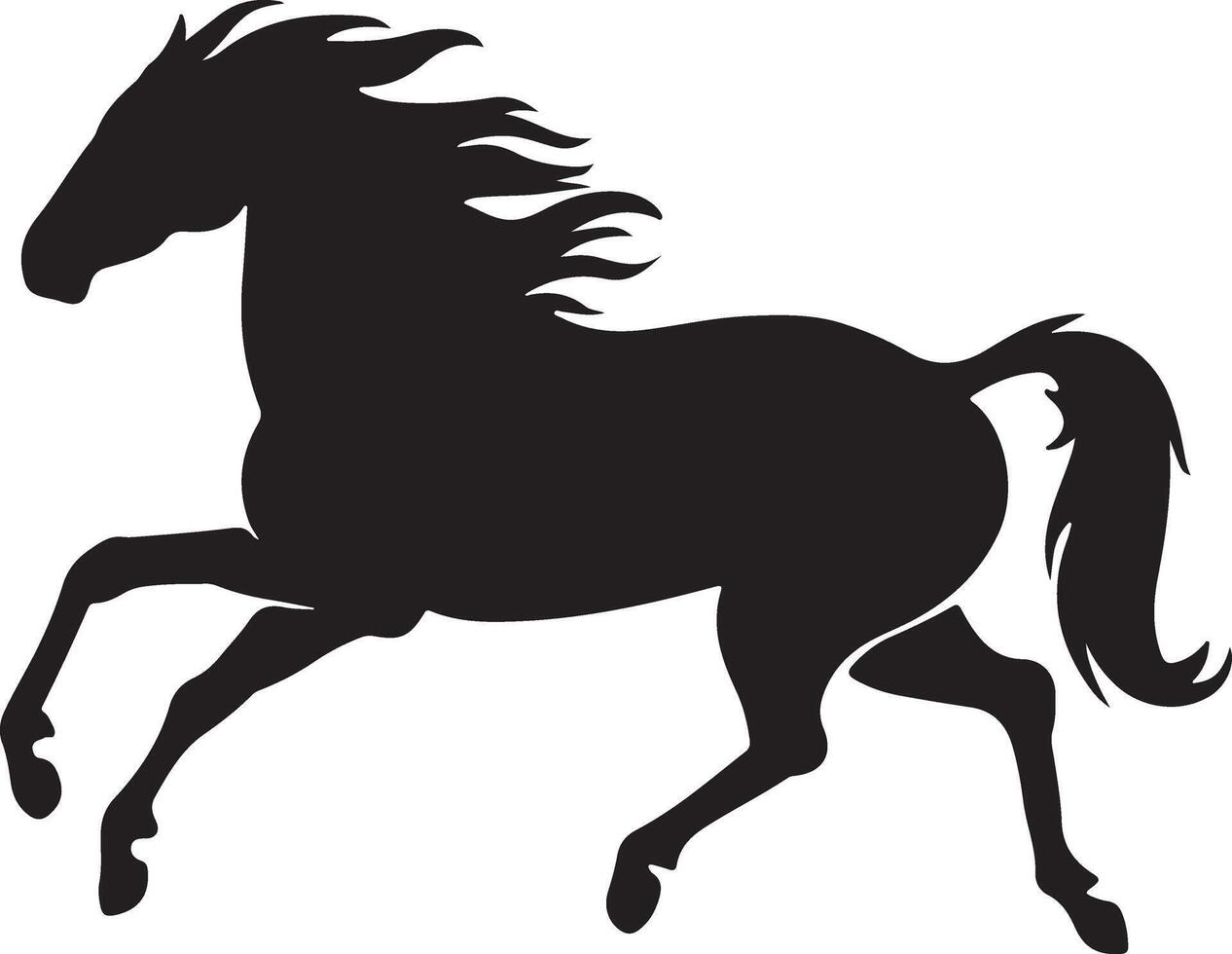 black silhouette horse design illustration vector