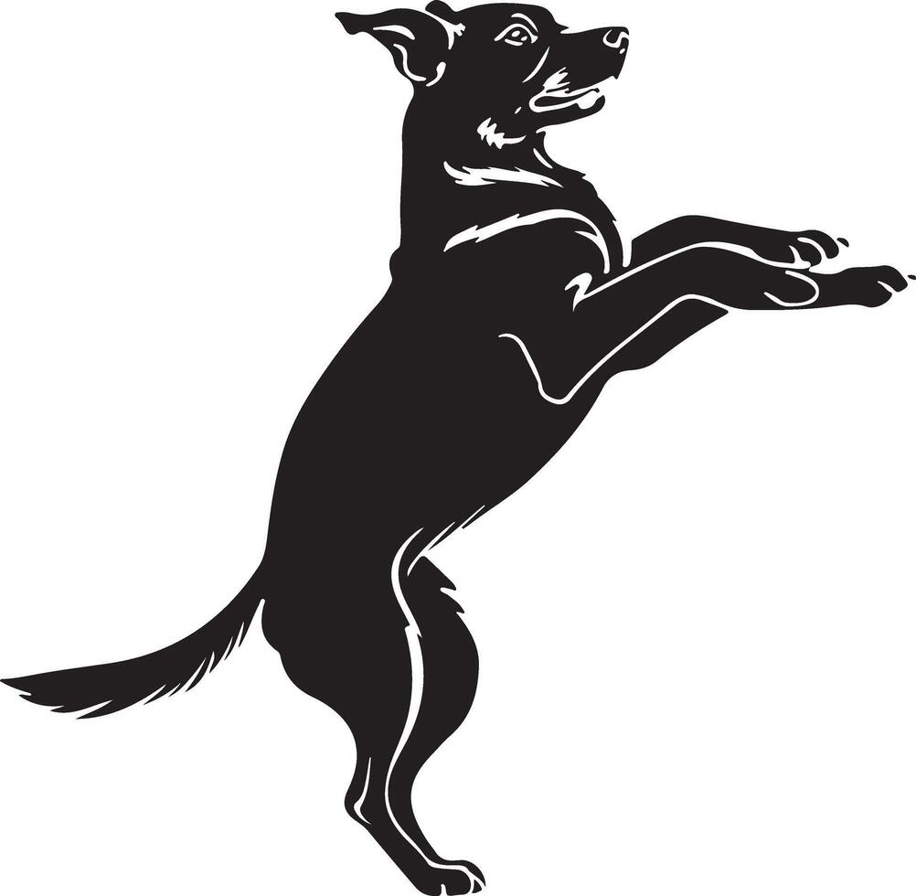 black silhouette of a dog isolated on a white background. vector