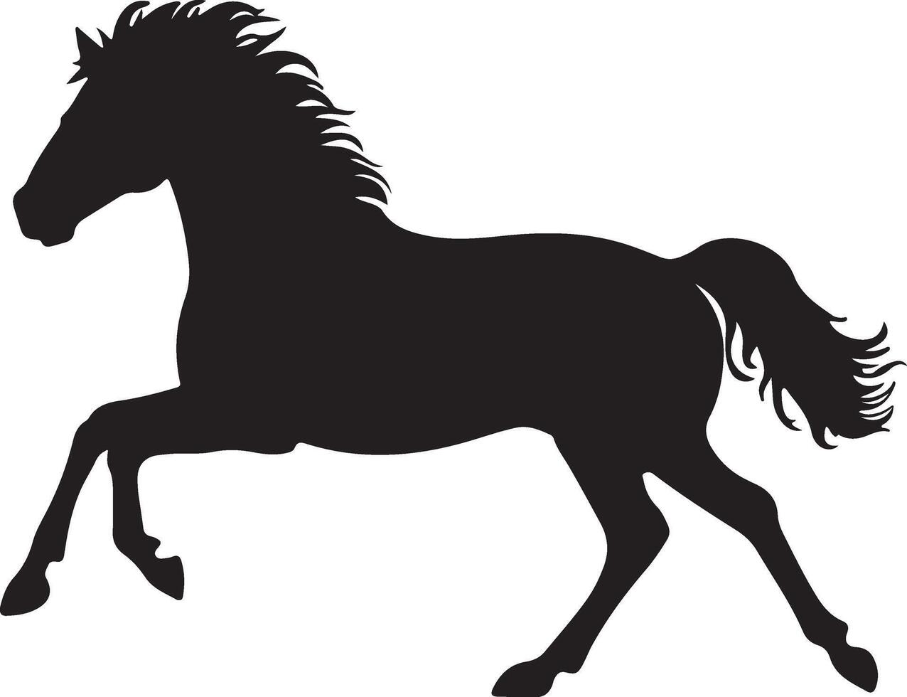 black silhouette horse design illustration vector