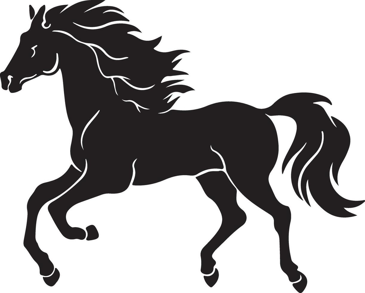black silhouette horse design illustration vector