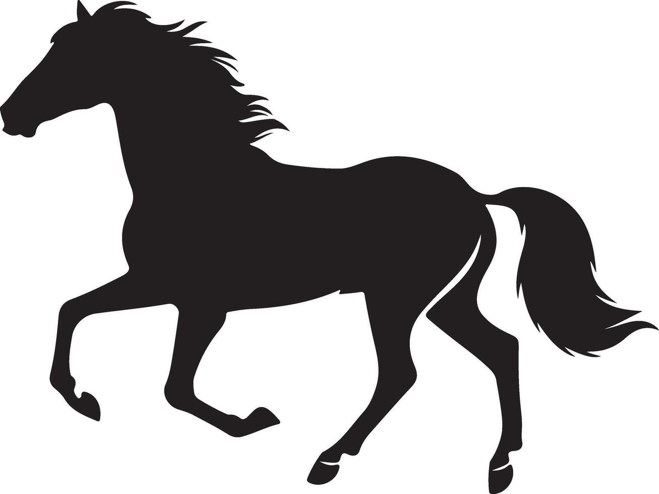 black silhouette horse design illustration vector